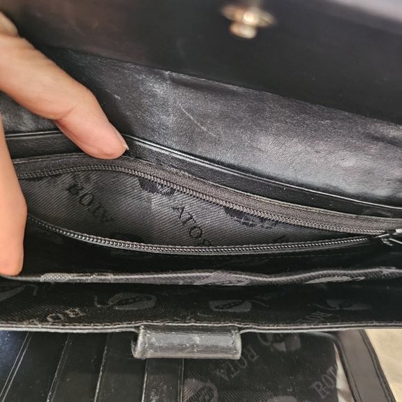 Genuine Stingray Skin Pebble Black Clutch Trifold Wallet Magnetic Closure - Picture 14 of 16